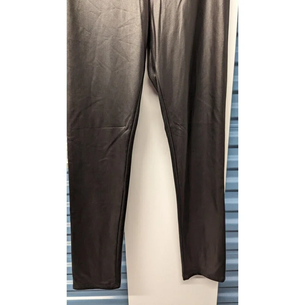 CLARA SUN WOO Medium Pants Faux Leather‎ Elastic Waist Slim Leg